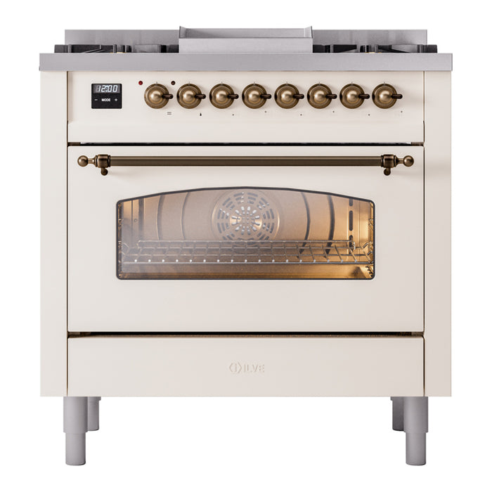 ILVE 36" Nostalgie II Series Freestanding Single Oven Dual Fuel Range (UP36FNMP)