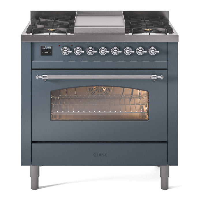 ILVE 36" Nostalgie II Series Freestanding Single Oven Dual Fuel Range (UP36FNMP)