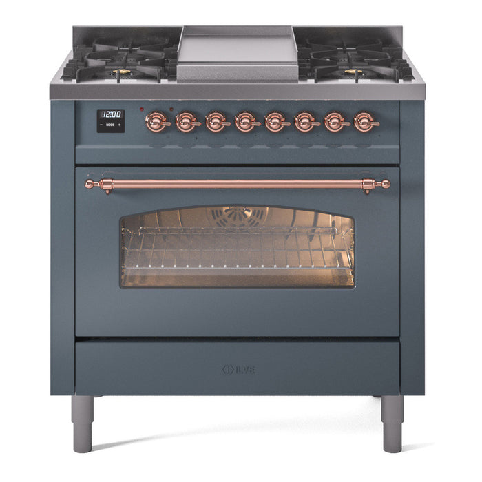 ILVE 36" Nostalgie II Series Freestanding Single Oven Dual Fuel Range (UP36FNMP)