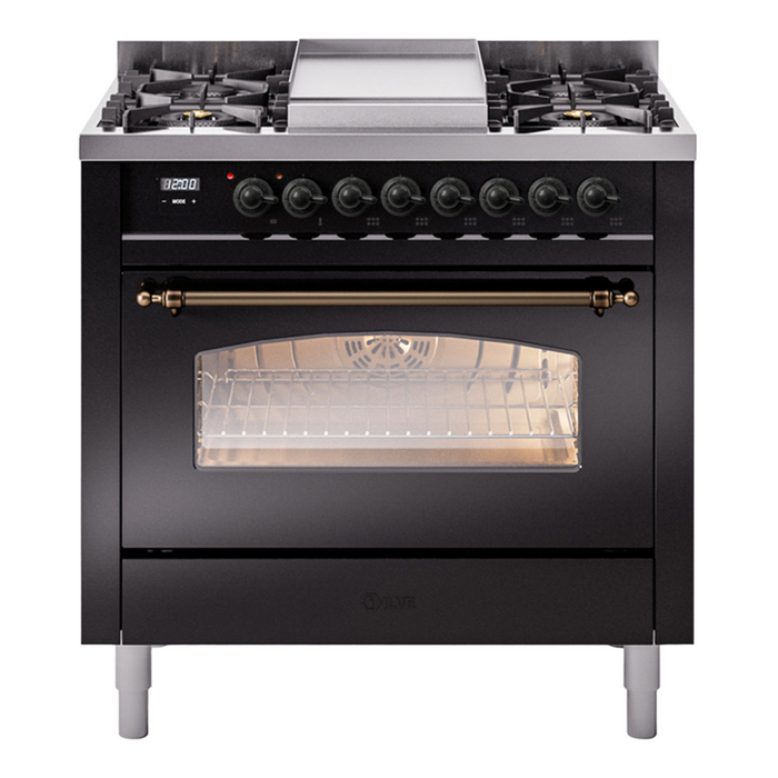 ILVE 36" Nostalgie II Series Freestanding Single Oven Dual Fuel Range (UP36FNMP)