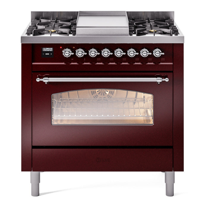 ILVE 36" Nostalgie II Series Freestanding Single Oven Dual Fuel Range (UP36FNMP)