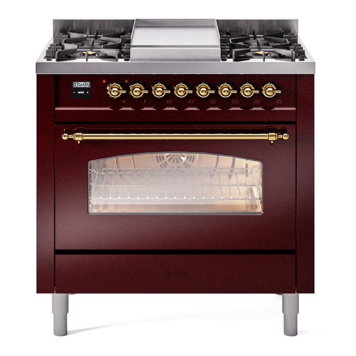 ILVE 36" Nostalgie II Series Freestanding Single Oven Dual Fuel Range (UP36FNMP)