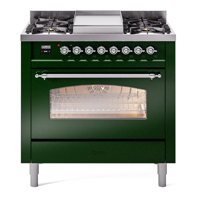 ILVE 36" Nostalgie II Series Freestanding Single Oven Dual Fuel Range (UP36FNMP)