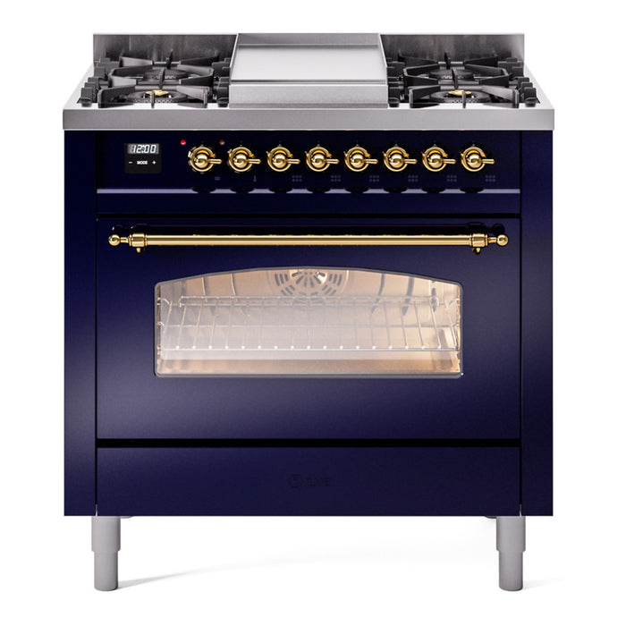ILVE 36" Nostalgie II Series Freestanding Single Oven Dual Fuel Range (UP36FNMP)