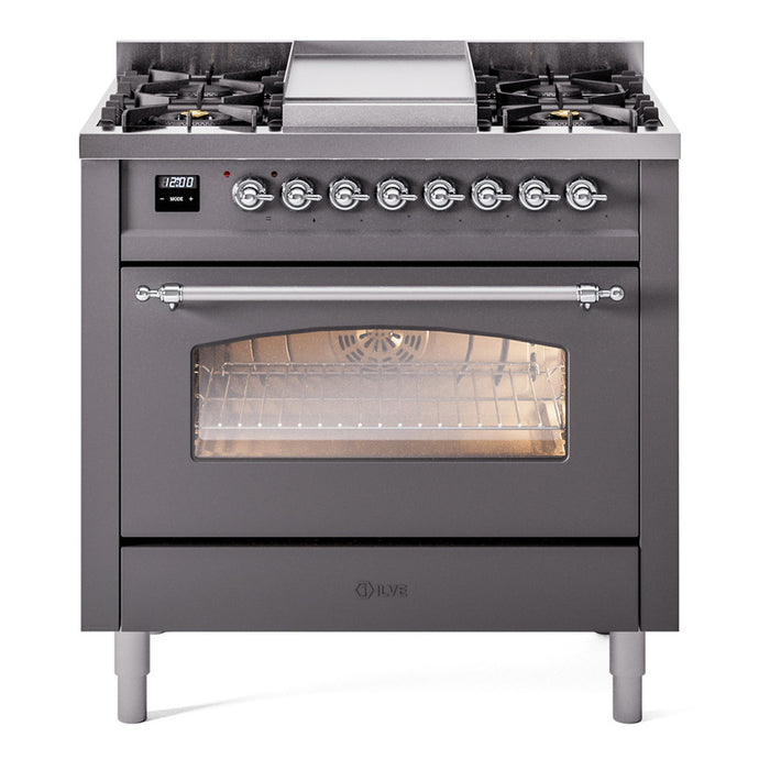 ILVE 36" Nostalgie II Series Freestanding Single Oven Dual Fuel Range (UP36FNMP)