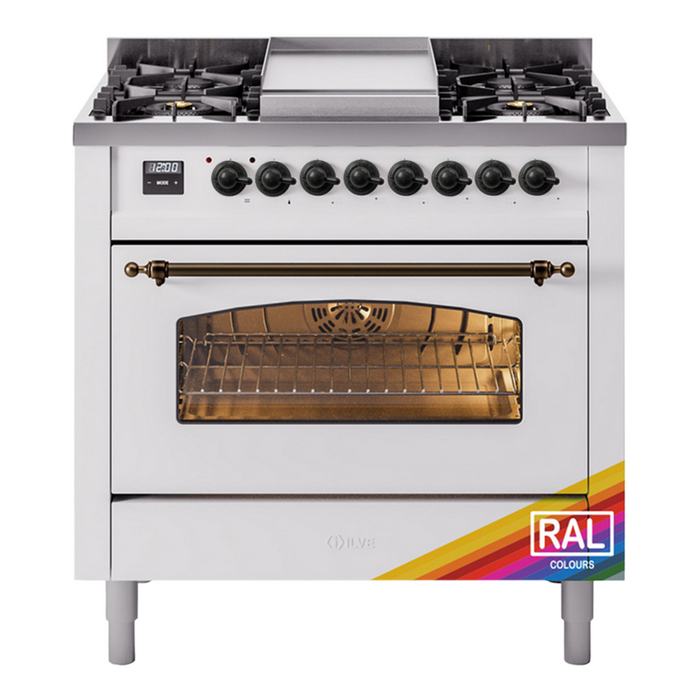 ILVE 36" Nostalgie II Series Freestanding Single Oven Dual Fuel Range (UP36FNMP)