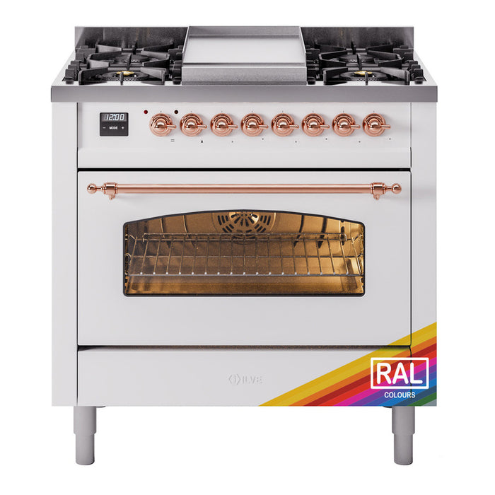 ILVE 36" Nostalgie II Series Freestanding Single Oven Dual Fuel Range (UP36FNMP)