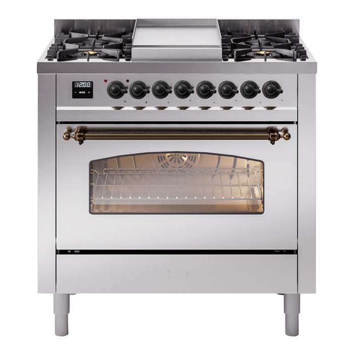 ILVE 36" Nostalgie II Series Freestanding Single Oven Dual Fuel Range (UP36FNMP)