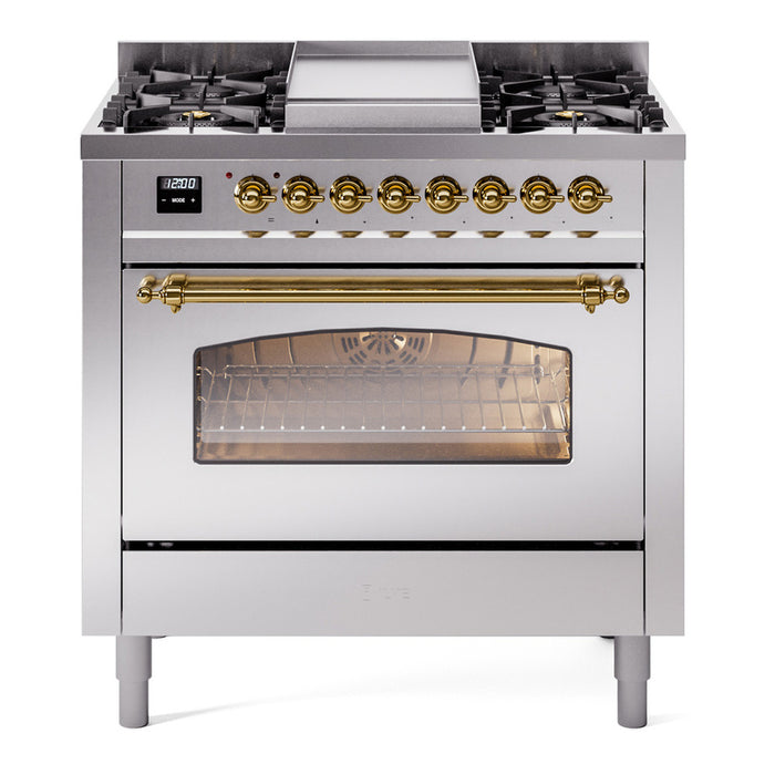ILVE 36" Nostalgie II Series Freestanding Single Oven Dual Fuel Range (UP36FNMP)