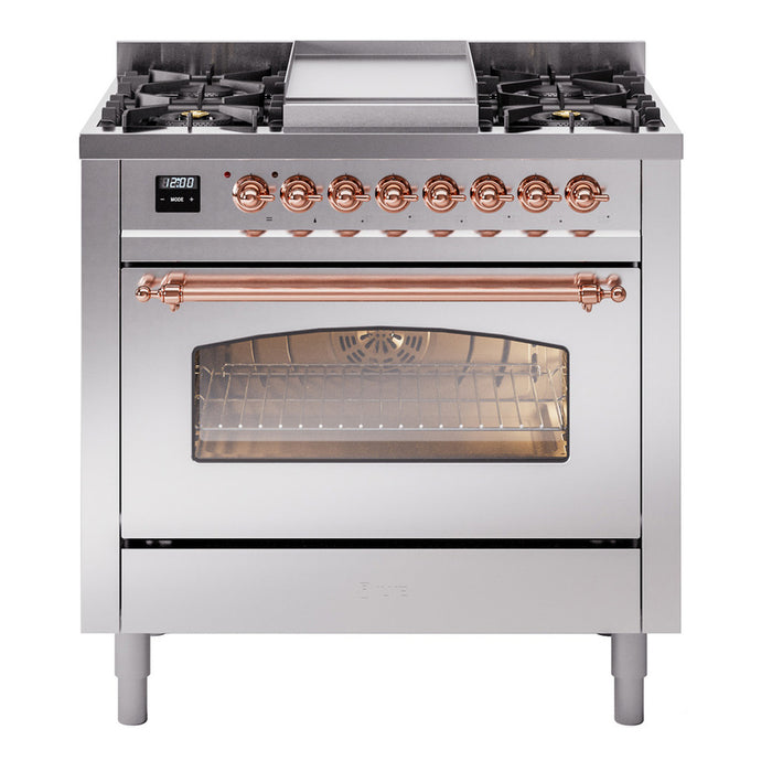ILVE 36" Nostalgie II Series Freestanding Single Oven Dual Fuel Range (UP36FNMP)