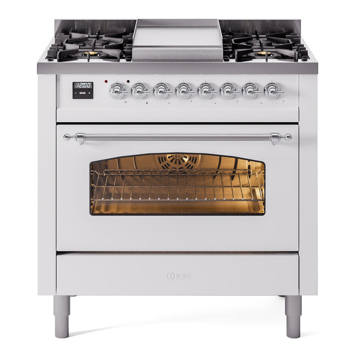 ILVE 36" Nostalgie II Series Freestanding Single Oven Dual Fuel Range (UP36FNMP)