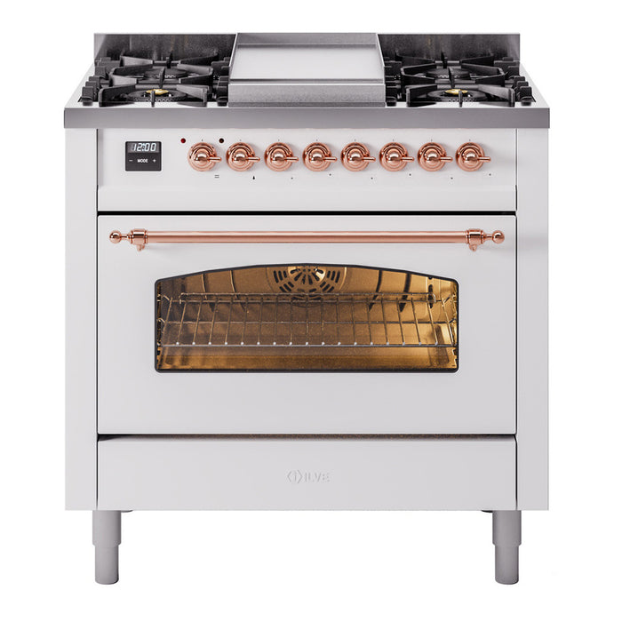 ILVE 36" Nostalgie II Series Freestanding Single Oven Dual Fuel Range (UP36FNMP)