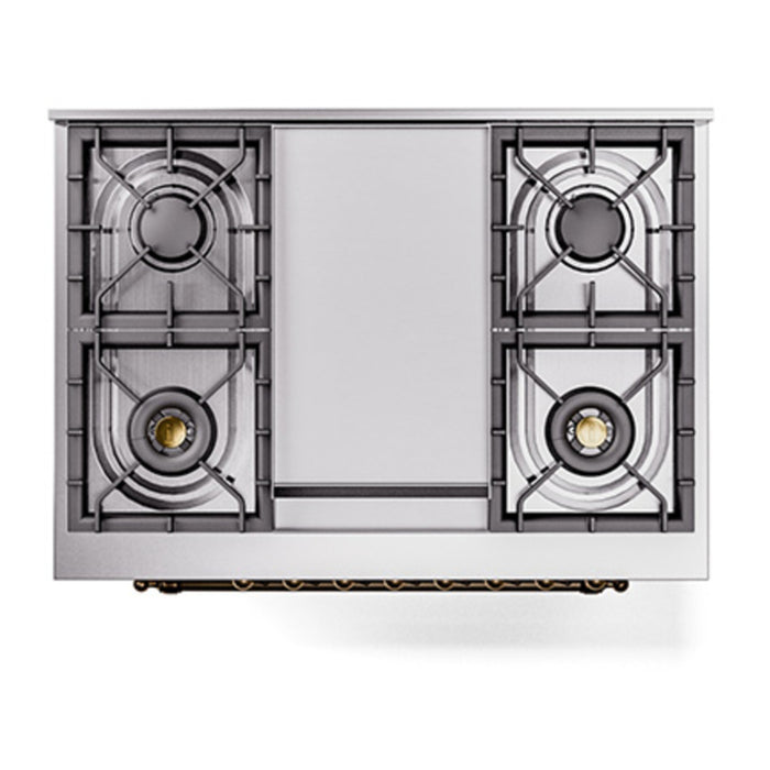 ILVE Nostalgie II 36" Dual Fuel Range with 6 Sealed Burners + Griddle Solid Door - UP36FQNMP