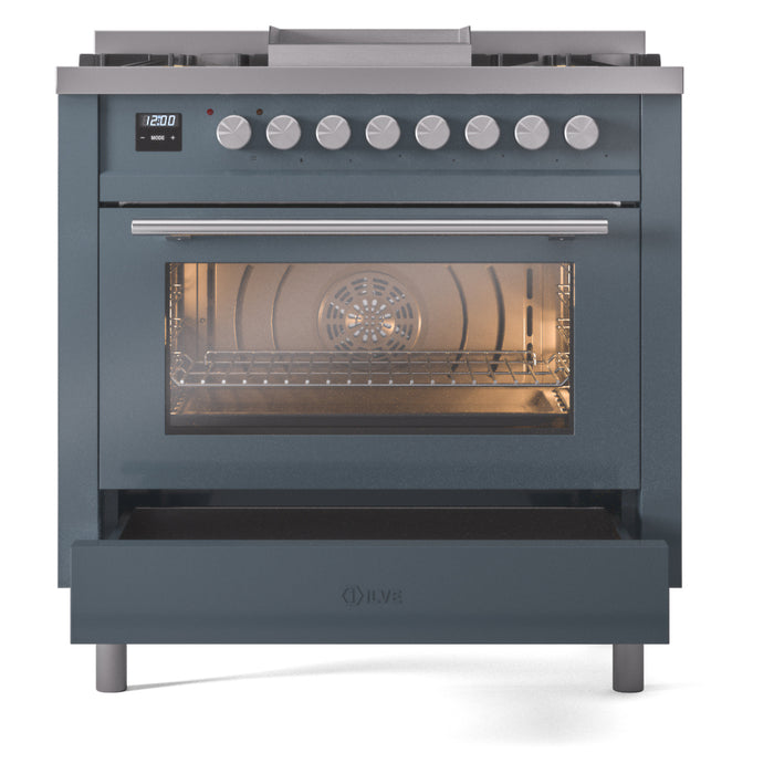 ILVE Professional Plus II 36-Inch Freestanding Dual Fuel Range with 6 Sealed Burner - UP36FWMP