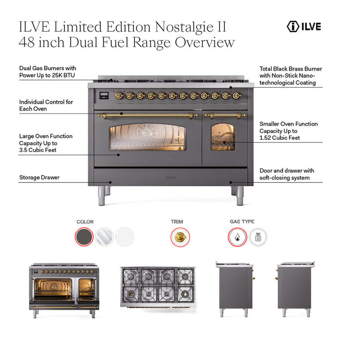 ILVE 48" Dual Fuel Range Limited Edition – UP488NMP