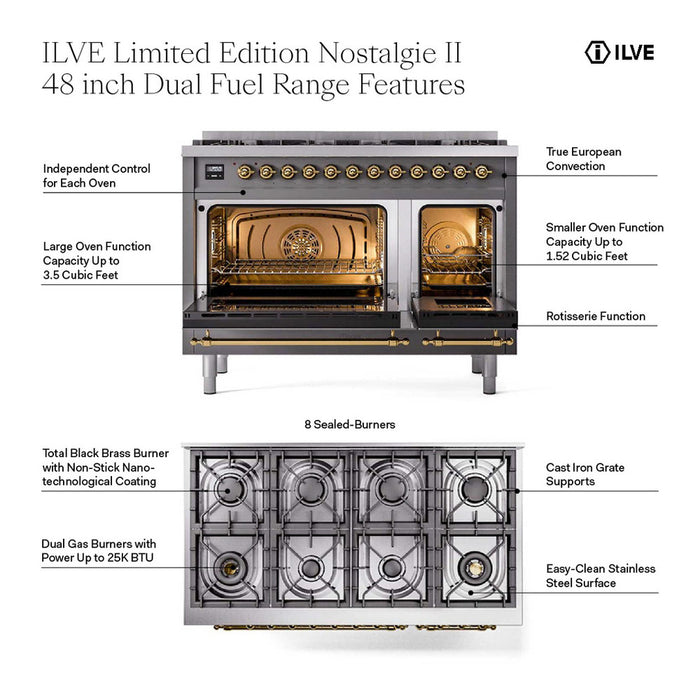ILVE 48" Dual Fuel Range Limited Edition – UP488NMP