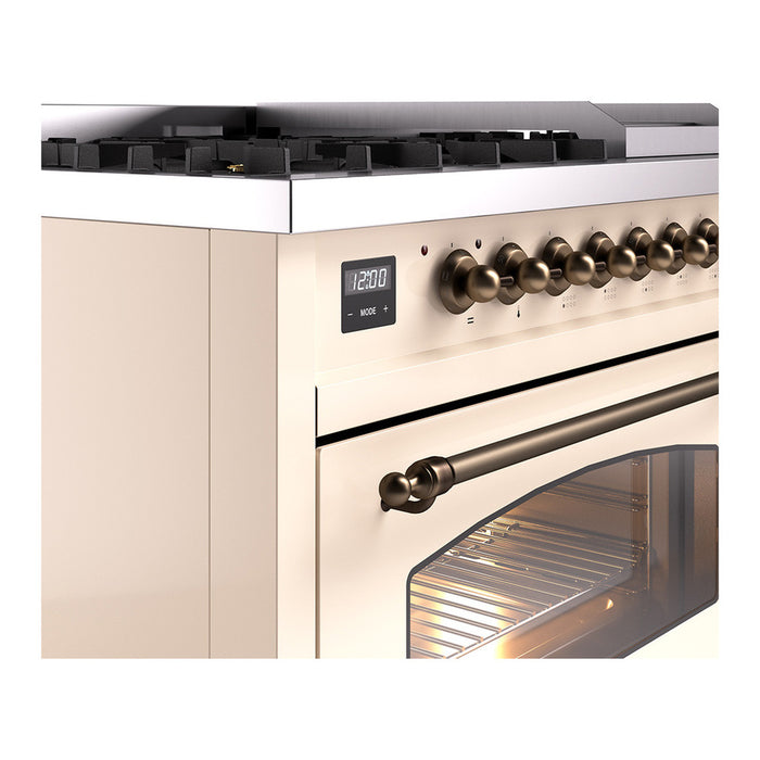 ILVE 48" Nostalgie II Series Freestanding Double Oven Dual Fuel Range (UP48FNMP)