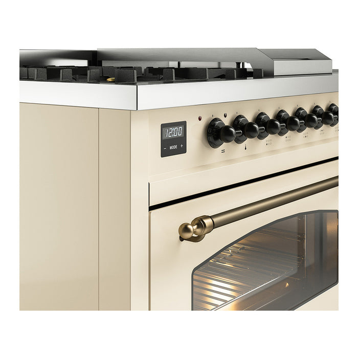 ILVE Nostalgie 48" Dual Fuel Range with 5 Sealed Burners Griddle French Top Triple Glass Door - UP48FSNMP