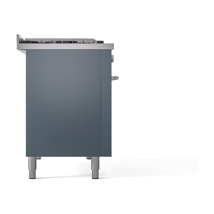 ILVE Professional Plus II 48" Dual Fuel Range with 5 Sealed Burners + Griddle + French Top Solid Door - UP48FSQMP