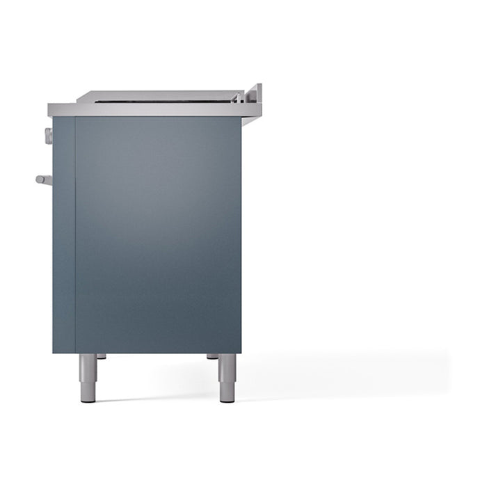 ILVE Professional Plus II 48" Dual Fuel Range with 5 Sealed Burners + Griddle + French Top Solid Door - UP48FSQMP