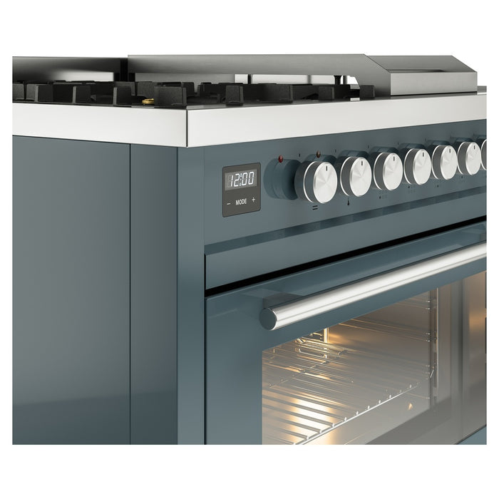 ILVE Professional Plus II 48" Dual Fuel Range with 5 Sealed Burners Griddle French Top Triple Glass Door - UP48FSWMP