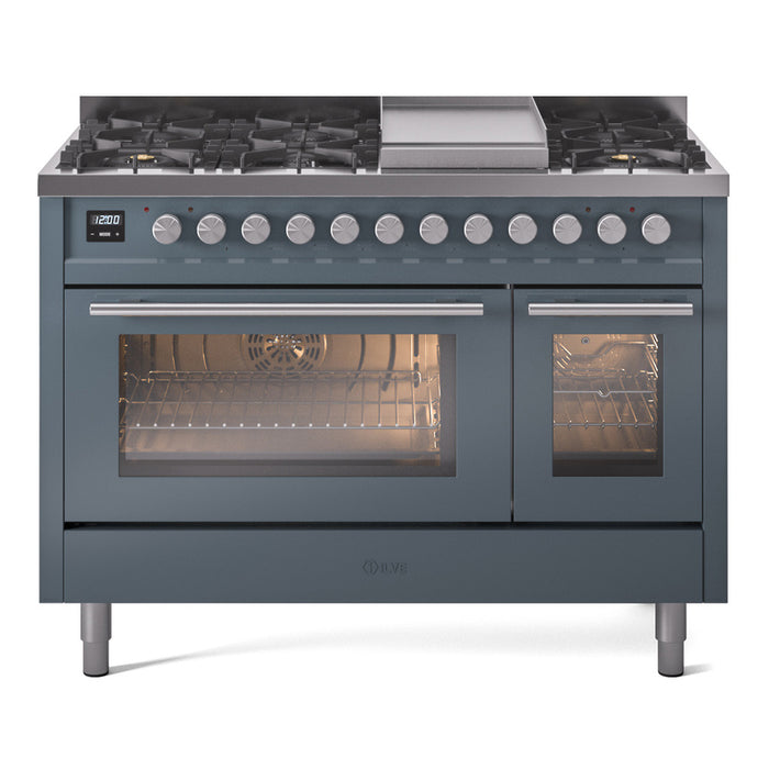 ILVE 48-Inch Professional Plus II Freestanding Dual Fuel Range with 8 Sealed Burner - UP48FWMP
