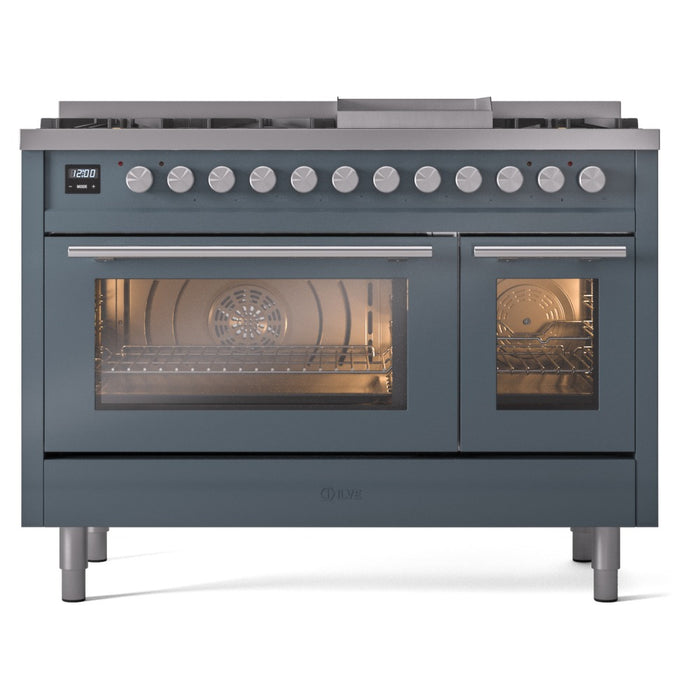 ILVE 48-Inch Professional Plus II Freestanding Dual Fuel Range with 8 Sealed Burner - UP48FWMP