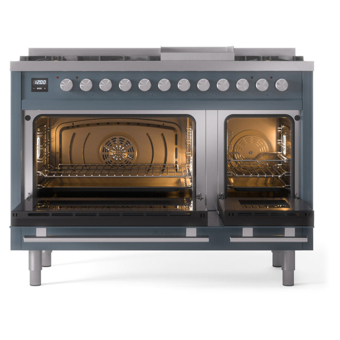 ILVE 48-Inch Professional Plus II Freestanding Dual Fuel Range with 8 Sealed Burner - UP48FWMP