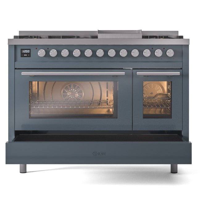 ILVE 48-Inch Professional Plus II Freestanding Dual Fuel Range with 8 Sealed Burner - UP48FWMP
