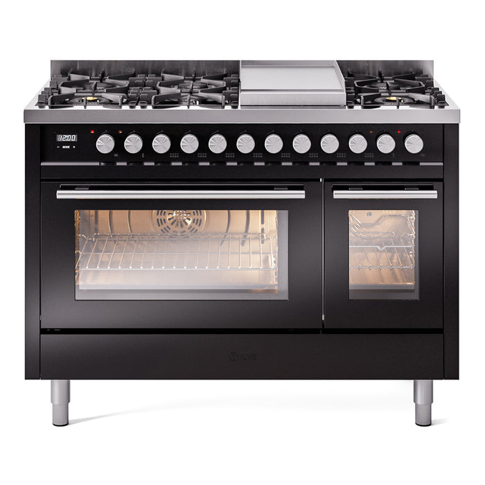 ILVE 48-Inch Professional Plus II Freestanding Dual Fuel Range with 8 Sealed Burner - UP48FWMP