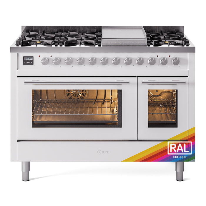 ILVE 48-Inch Professional Plus II Freestanding Dual Fuel Range with 8 Sealed Burner - UP48FWMP