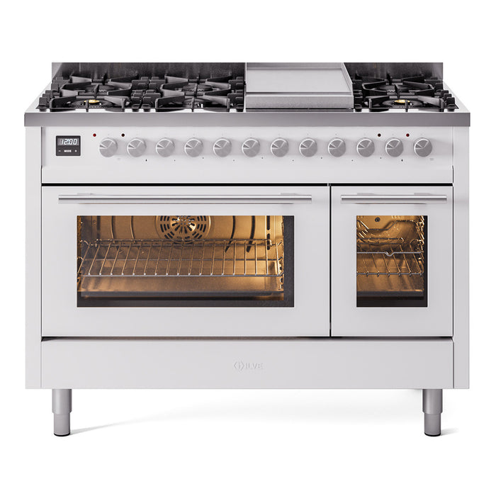 ILVE 48-Inch Professional Plus II Freestanding Dual Fuel Range with 8 Sealed Burner - UP48FWMP