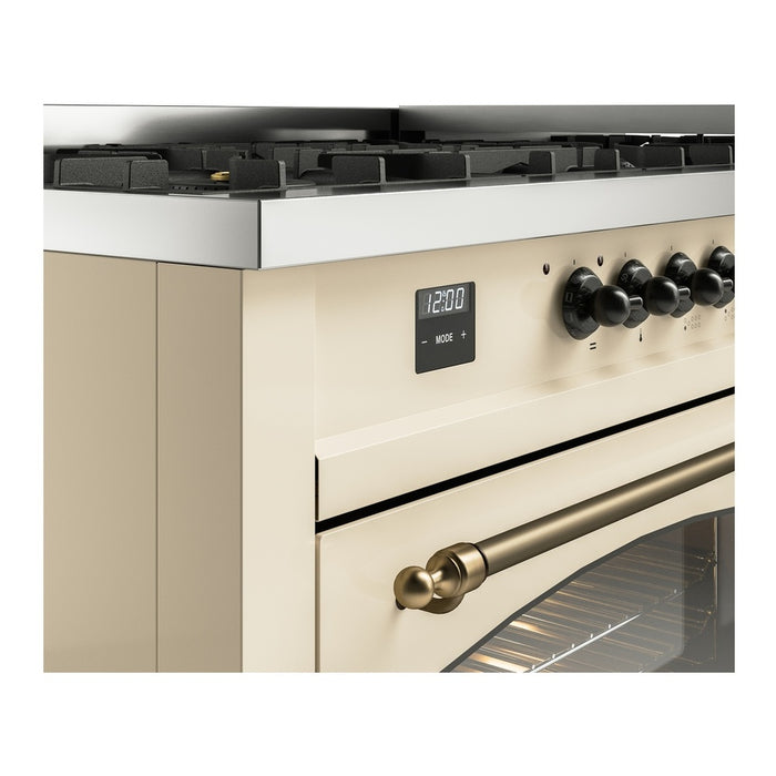 ILVE Nostalgie 60" Dual Fuel Range with 9 Sealed Burners Griddle Triple Glass Door - UP60FNMP