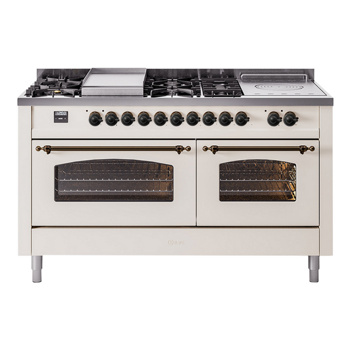 ILVE 60" Nostalgie II Double Oven Dual Fuel Range (UP60FSNMP)