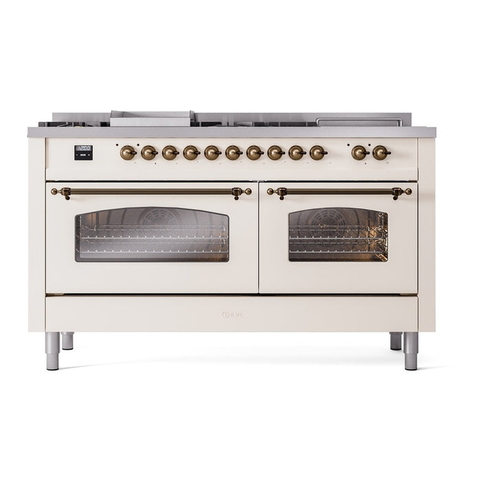ILVE 60" Nostalgie II Double Oven Dual Fuel Range (UP60FSNMP)