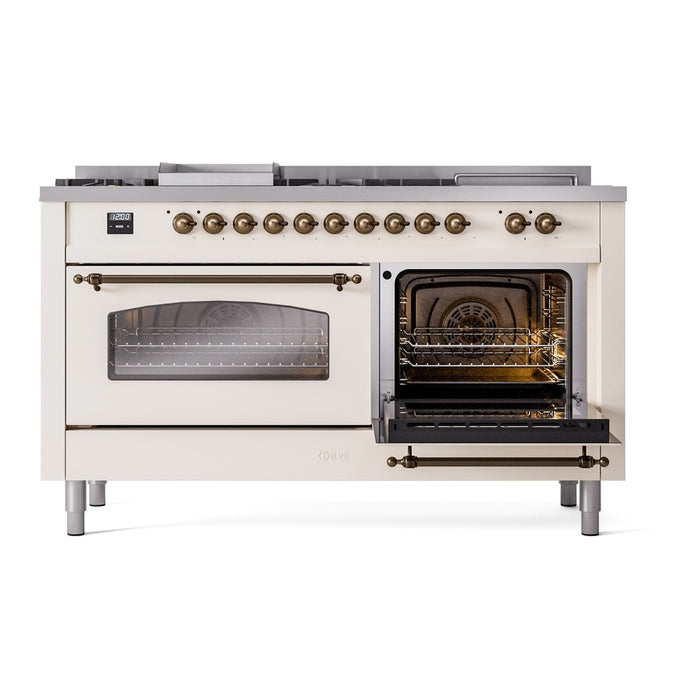 ILVE 60" Nostalgie II Double Oven Dual Fuel Range (UP60FSNMP)