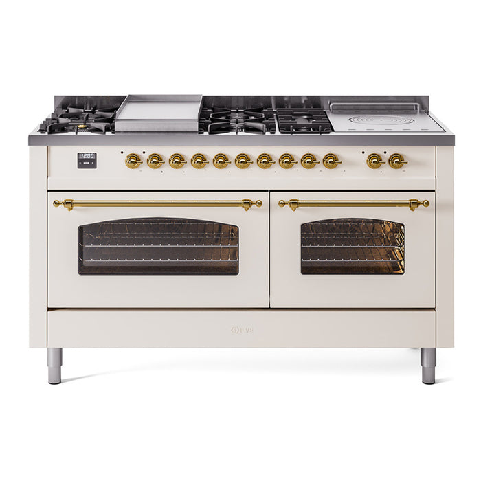 ILVE 60" Nostalgie II Double Oven Dual Fuel Range (UP60FSNMP)
