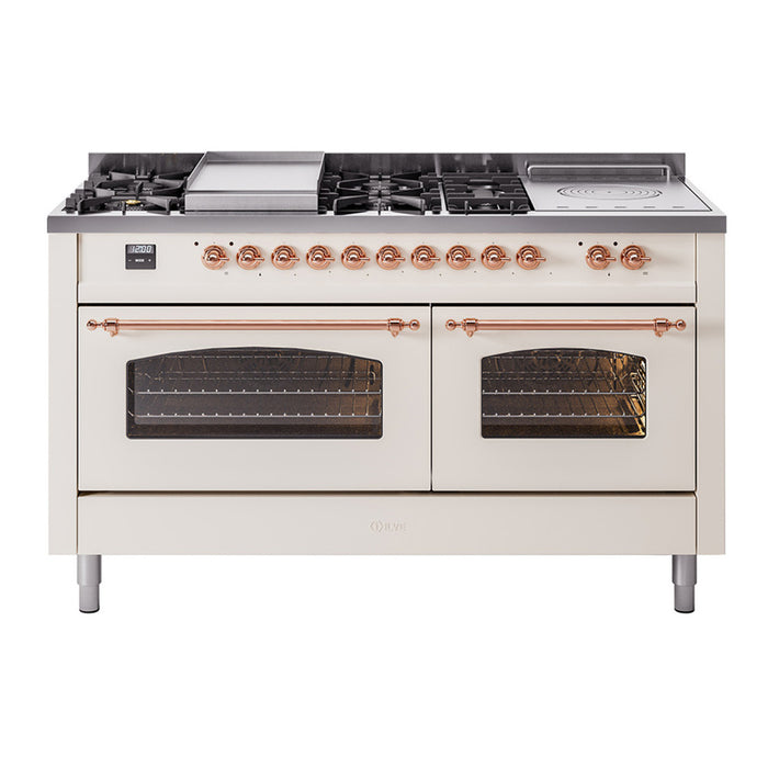 ILVE 60" Nostalgie II Double Oven Dual Fuel Range (UP60FSNMP)