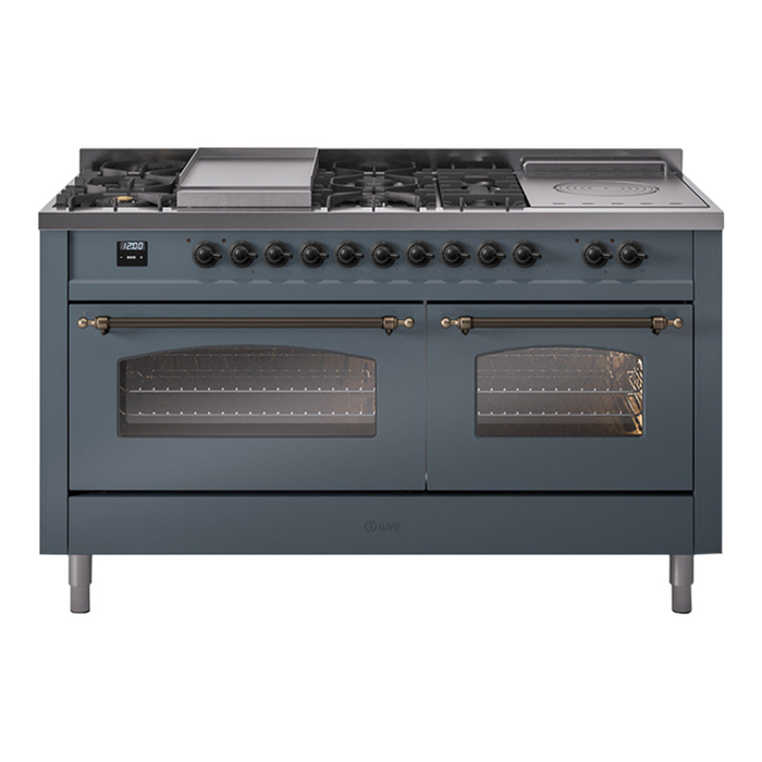 ILVE 60" Nostalgie II Double Oven Dual Fuel Range (UP60FSNMP)