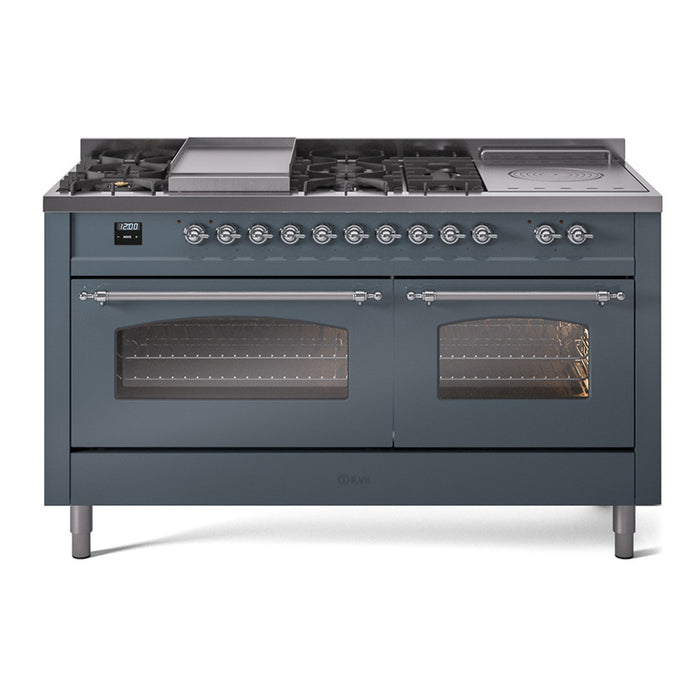 ILVE 60" Nostalgie II Double Oven Dual Fuel Range (UP60FSNMP)