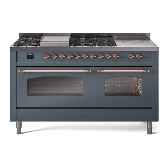 ILVE 60" Nostalgie II Double Oven Dual Fuel Range (UP60FSNMP)