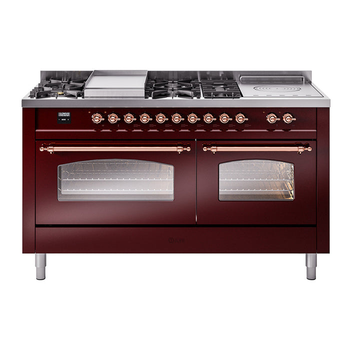 ILVE 60" Nostalgie II Double Oven Dual Fuel Range (UP60FSNMP)