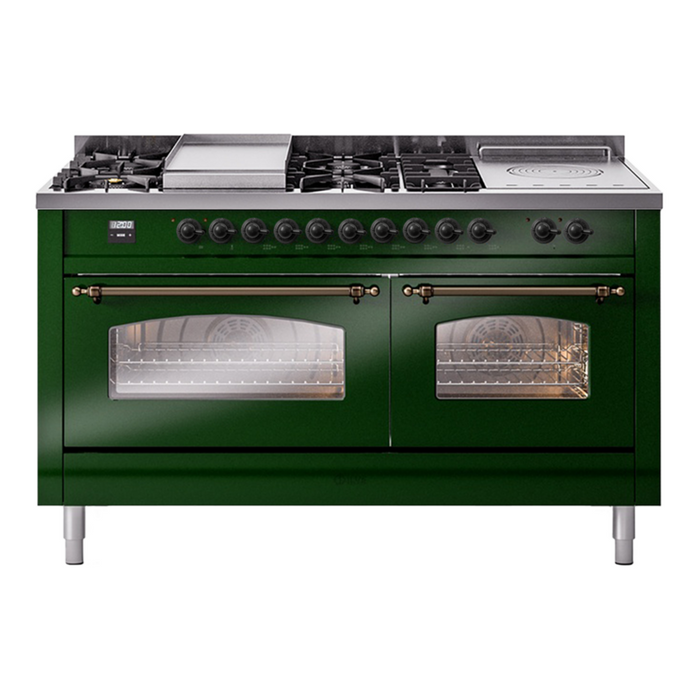 ILVE 60" Nostalgie II Double Oven Dual Fuel Range (UP60FSNMP)
