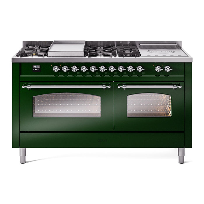 ILVE 60" Nostalgie II Double Oven Dual Fuel Range (UP60FSNMP)