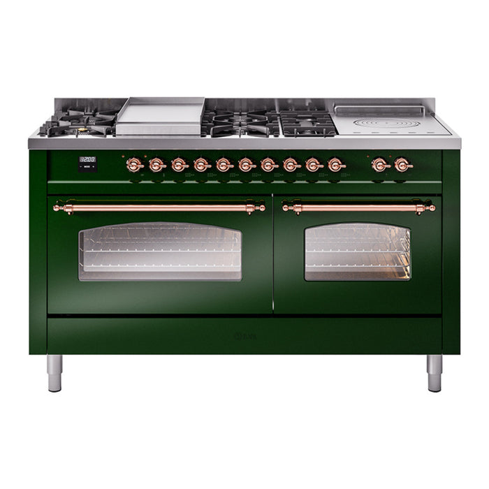 ILVE 60" Nostalgie II Double Oven Dual Fuel Range (UP60FSNMP)