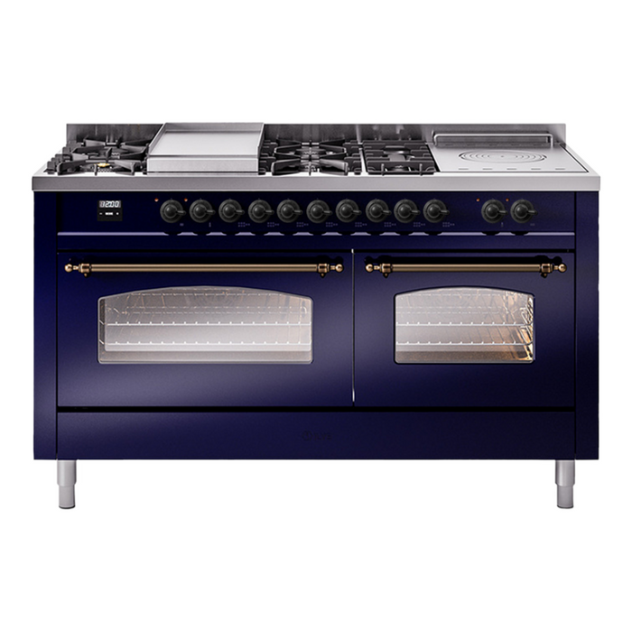 ILVE 60" Nostalgie II Double Oven Dual Fuel Range (UP60FSNMP)