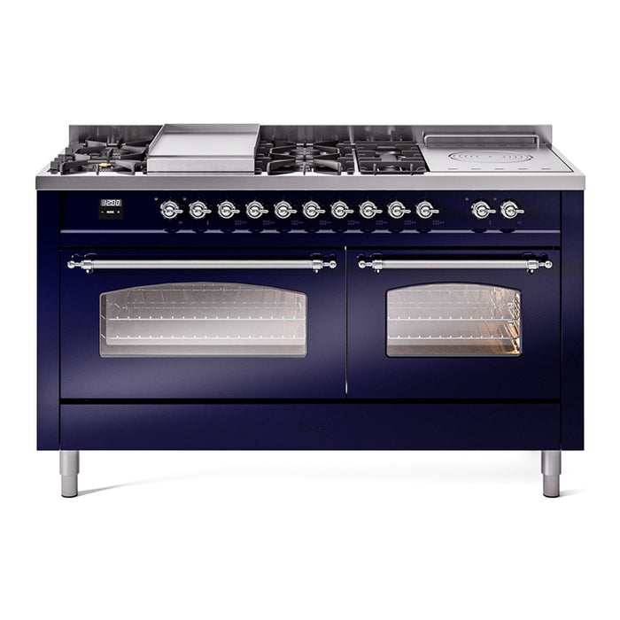 ILVE 60" Nostalgie II Double Oven Dual Fuel Range (UP60FSNMP)
