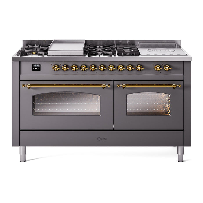 ILVE 60" Nostalgie II Double Oven Dual Fuel Range (UP60FSNMP)