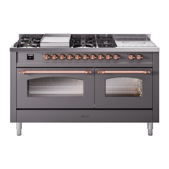 ILVE 60" Nostalgie II Double Oven Dual Fuel Range (UP60FSNMP)