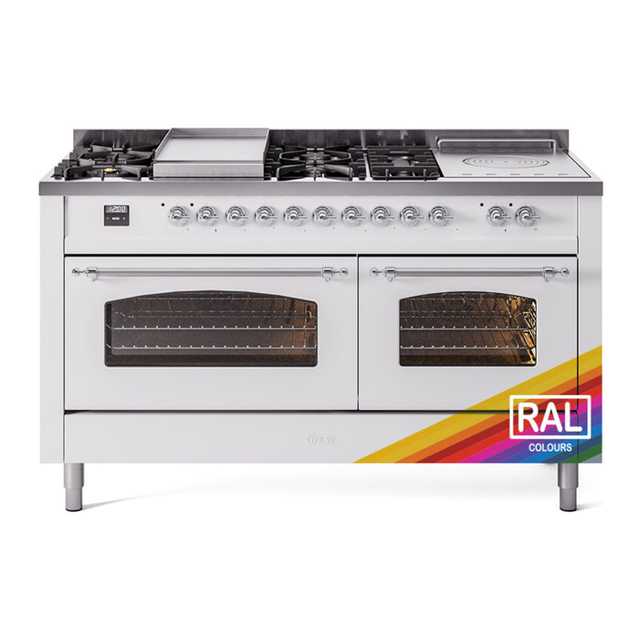 ILVE 60" Nostalgie II Double Oven Dual Fuel Range (UP60FSNMP)